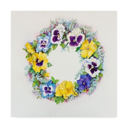 Trademark Fine Art Joanne Porter 'Pansy Wreath' Canvas Art, 18x18 ALI30373-C1818GG